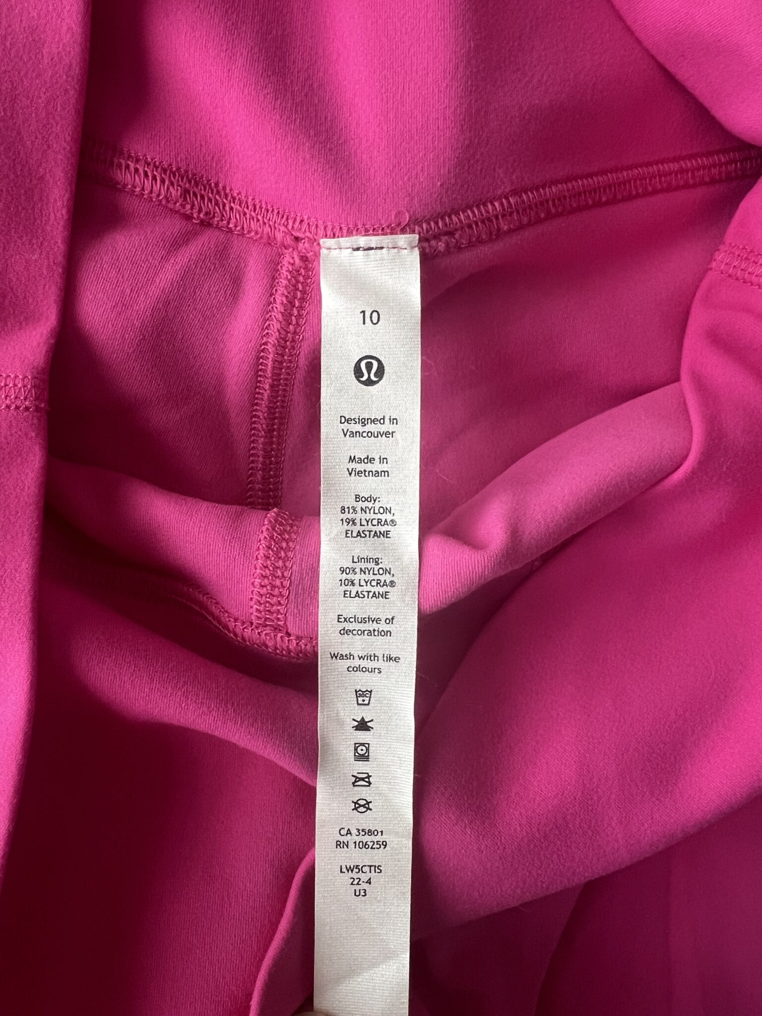 Image for Legging Lululemon 28 “ Rose Néon