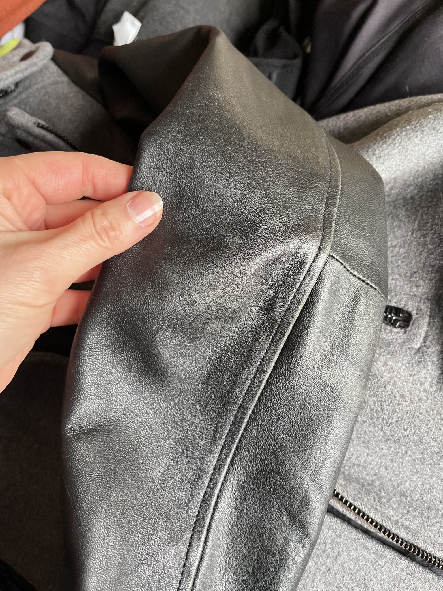 Image for Manteau laine et cuir véritable