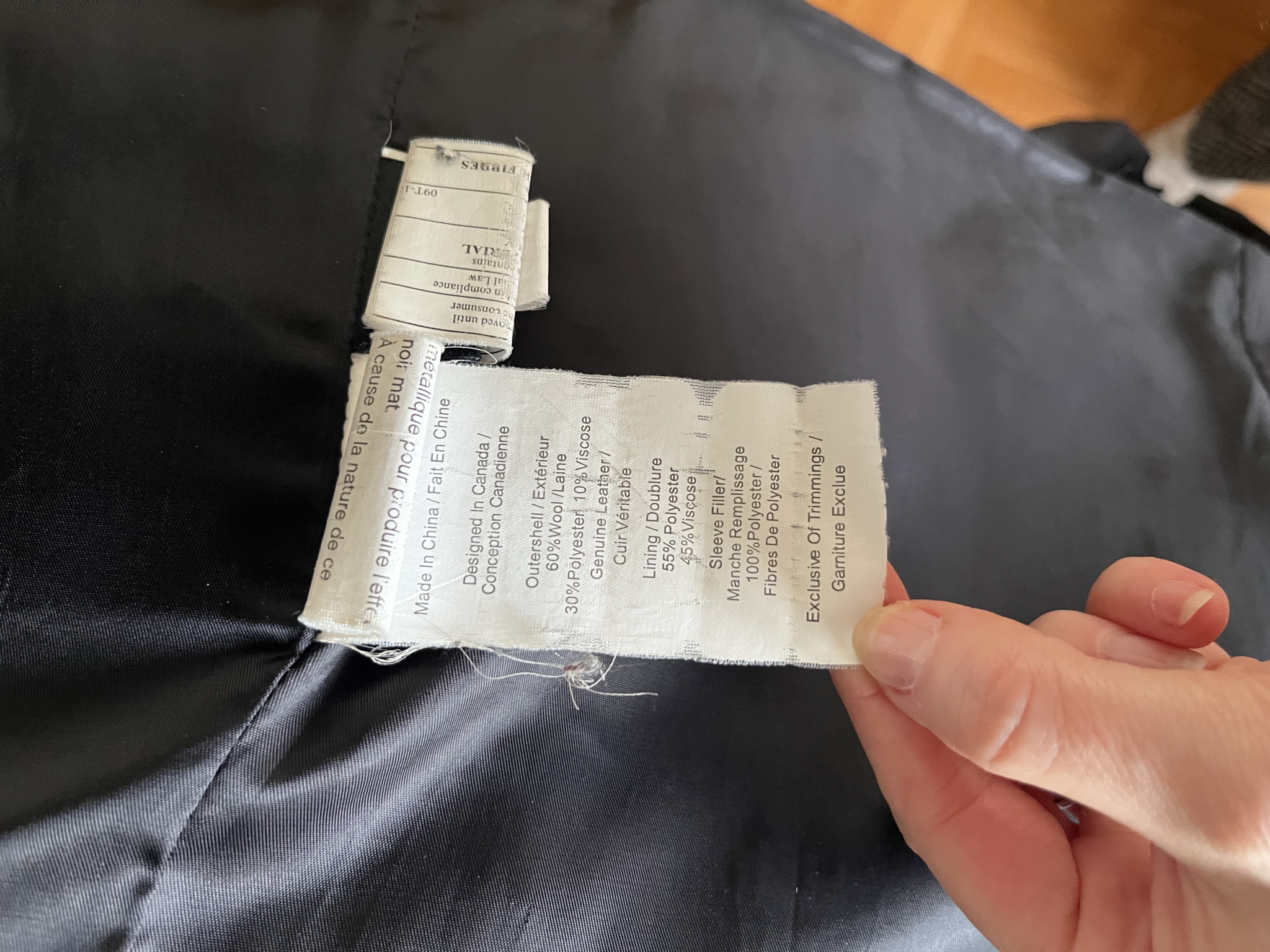 Image for Manteau laine et cuir véritable