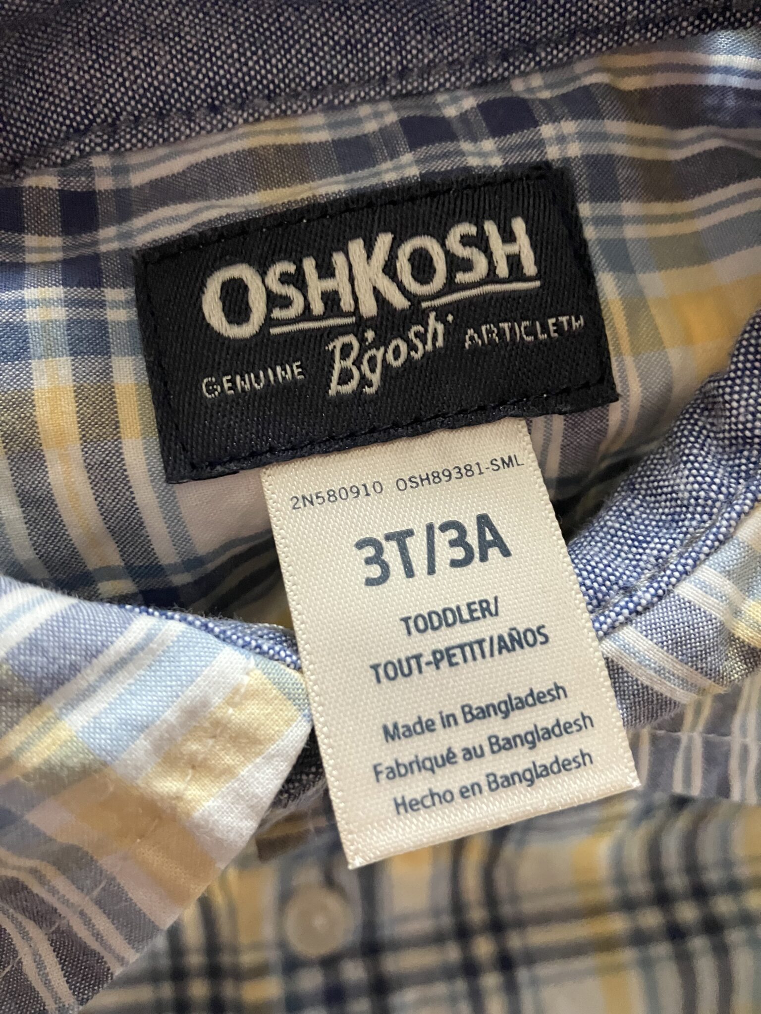 Image for Chemise OshKosh 3T