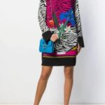 Thumbnail for CAVALLI colourful zebra dress