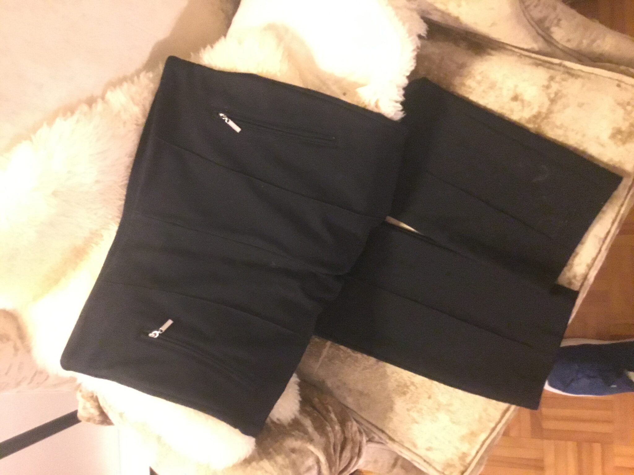Featured image for Black trousers with median pleats on high-waist elastic waistband large 6years