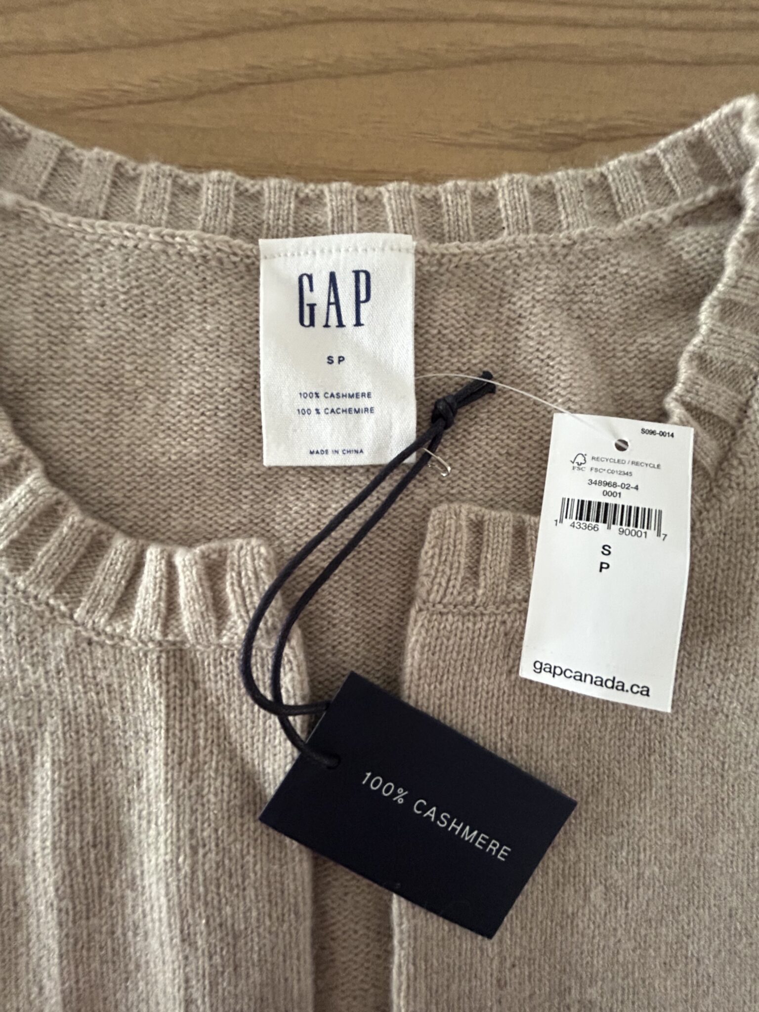 Image for New * Beige cashmere cardigan