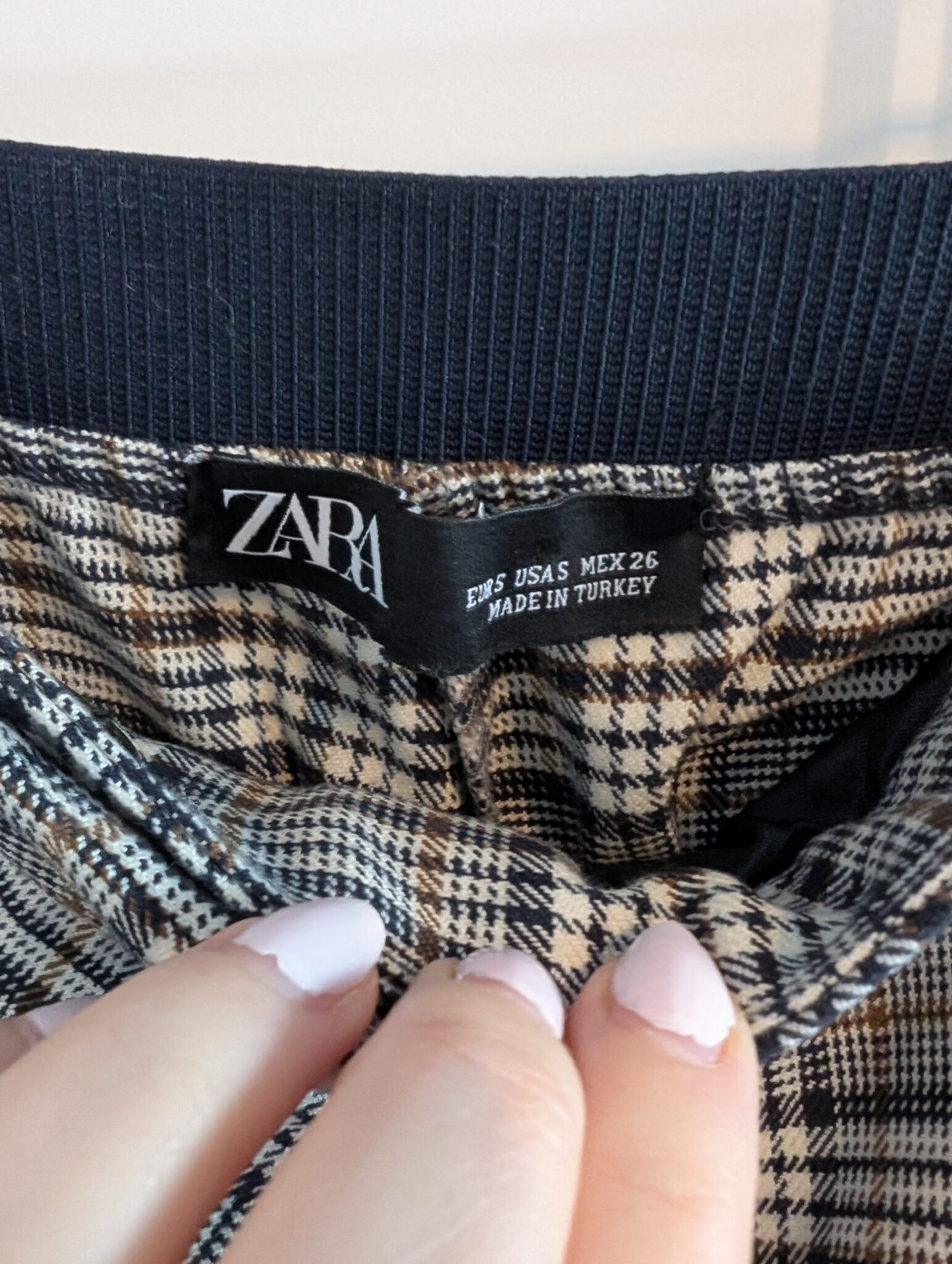 Image for Zara/Pantalon Carreauté Sz S