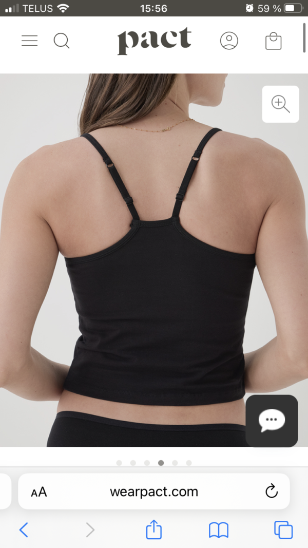 Image for camisole pact, petit médium, coton bio 💯 équitable et crop wow rose pâle