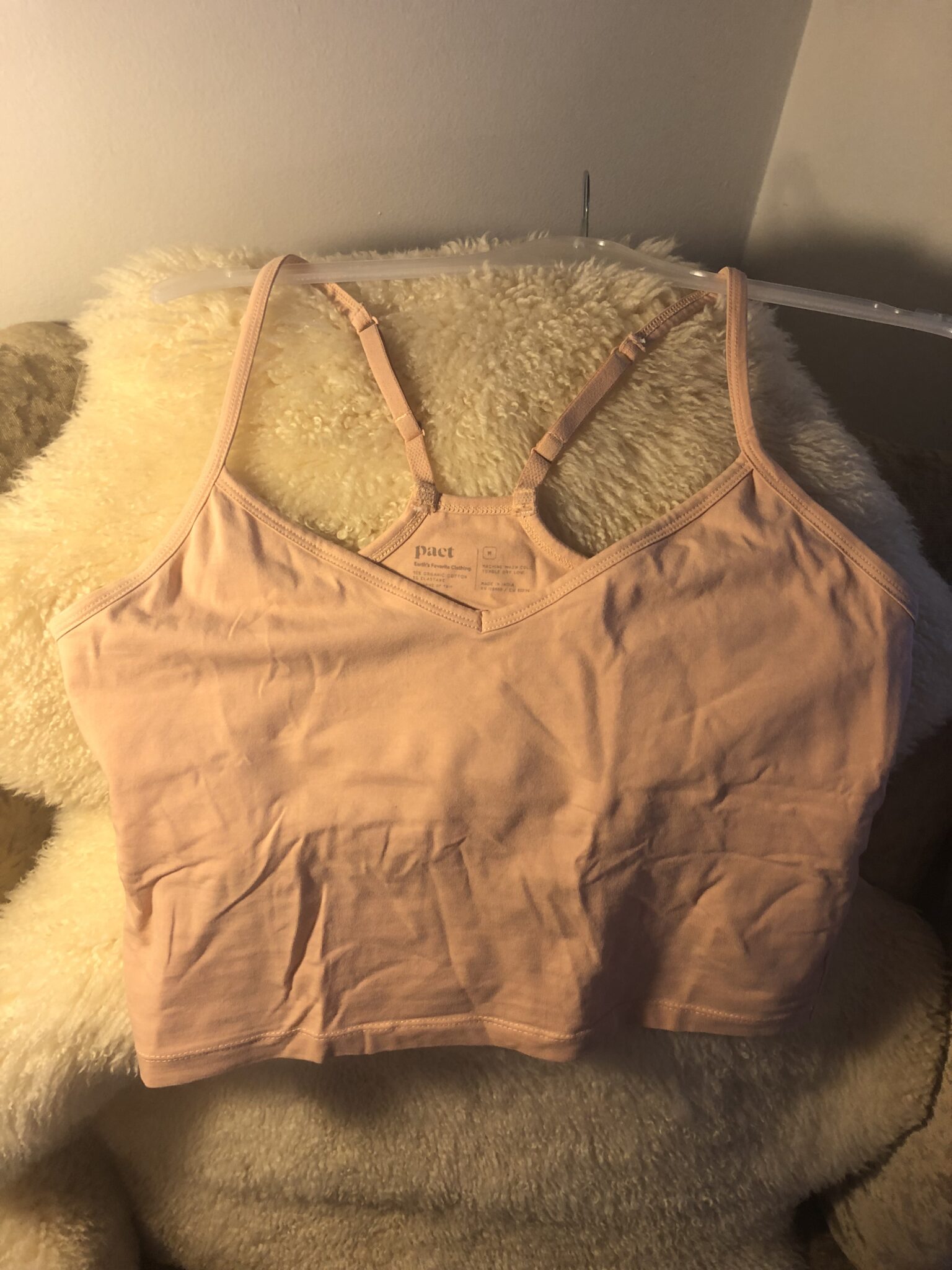 Image for camisole pact, petit médium, coton bio 💯 équitable et crop wow rose pâle