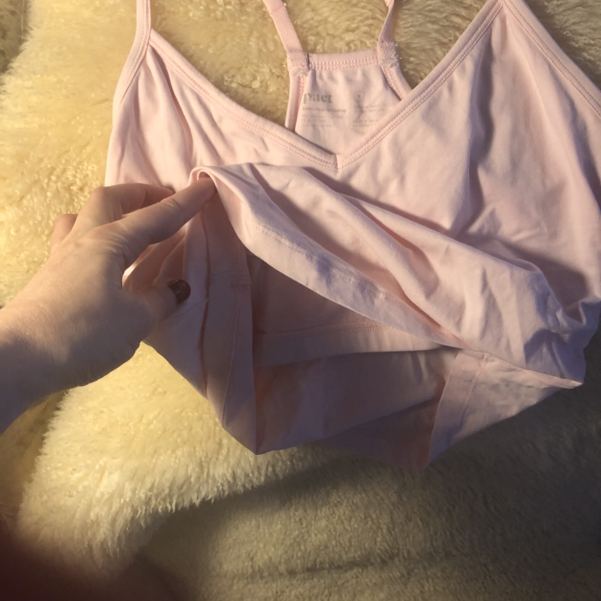 Image for camisole pact, petit médium, coton bio 💯 équitable et crop wow rose pâle