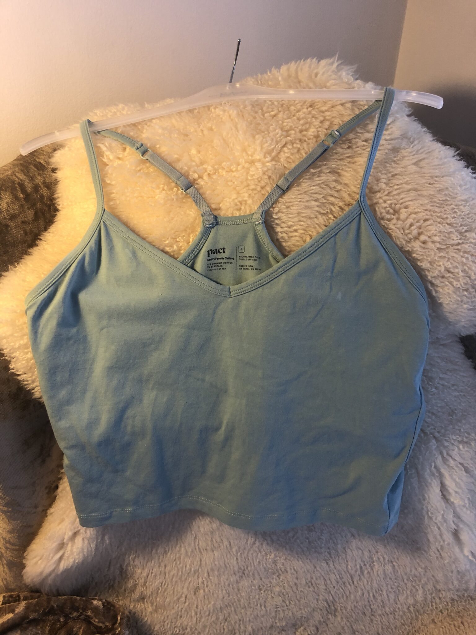 Image for camisole pact coton bio 💯 équitable, petit médium et crop wow vert pâle