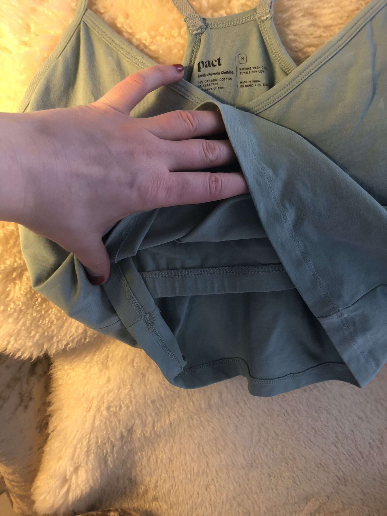Image for camisole pact coton bio 💯 équitable, petit médium et crop wow vert pâle