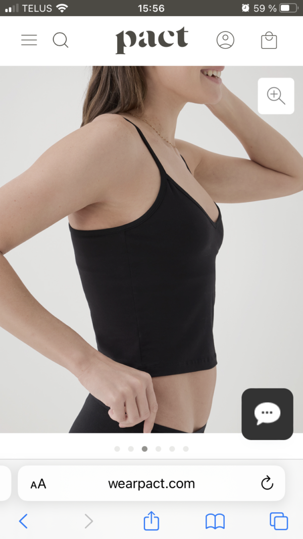 Image for camisole pact coton bio 💯 équitable, petit médium et crop wow vert pâle