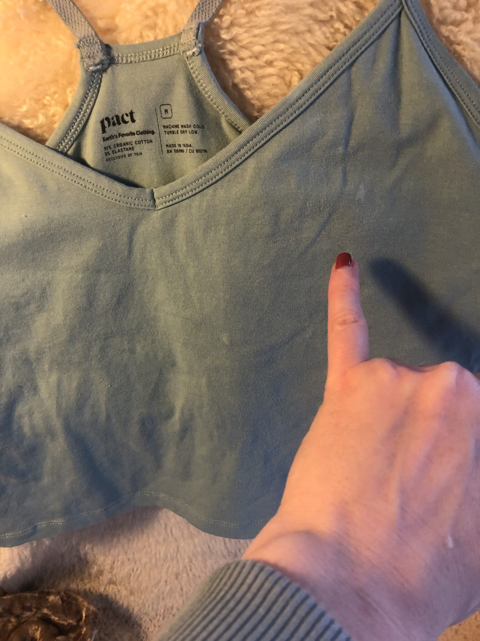 Image for camisole pact coton bio 💯 équitable, petit médium et crop wow vert pâle