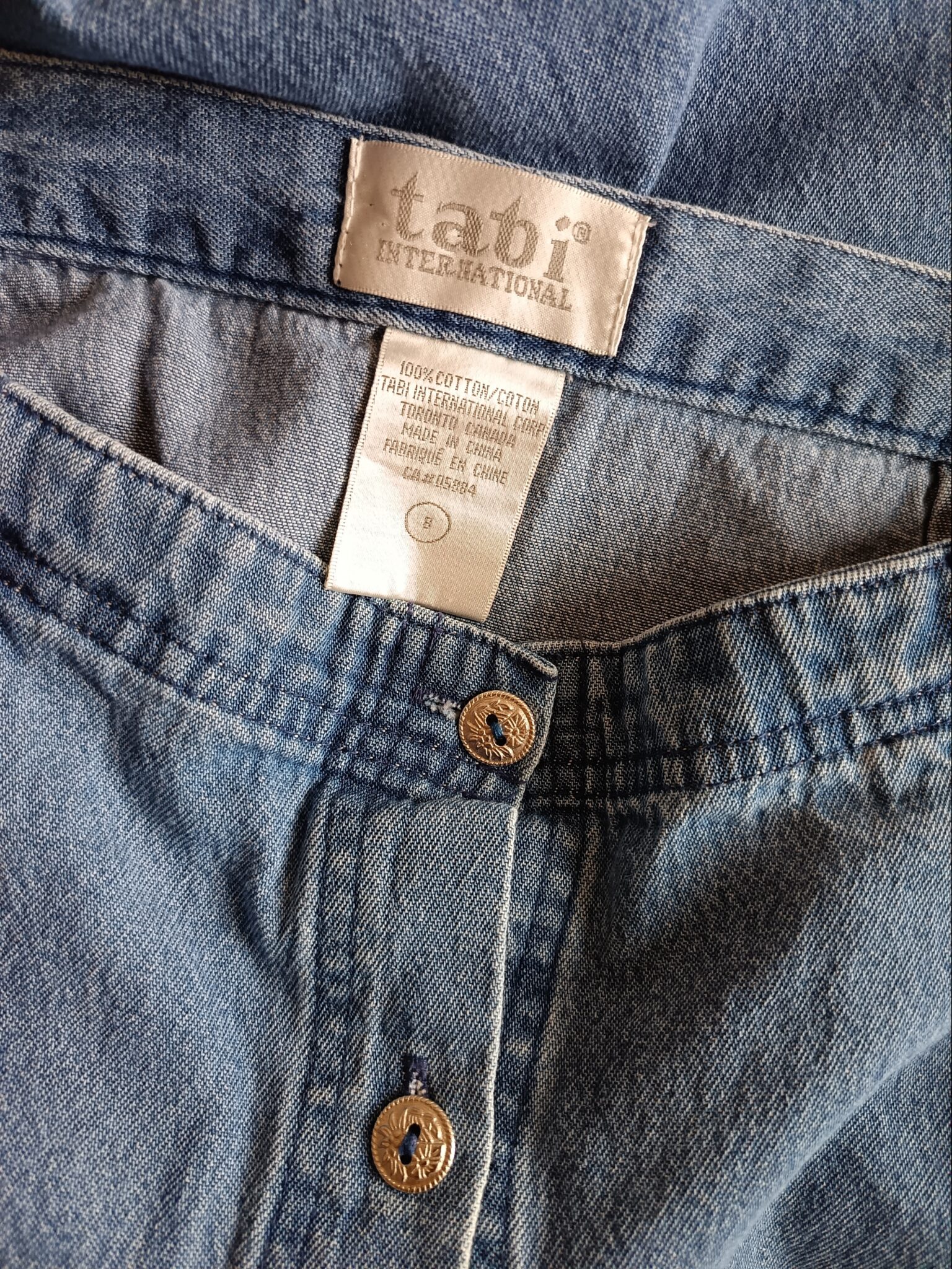 Image for Button-down vintage denim skirt