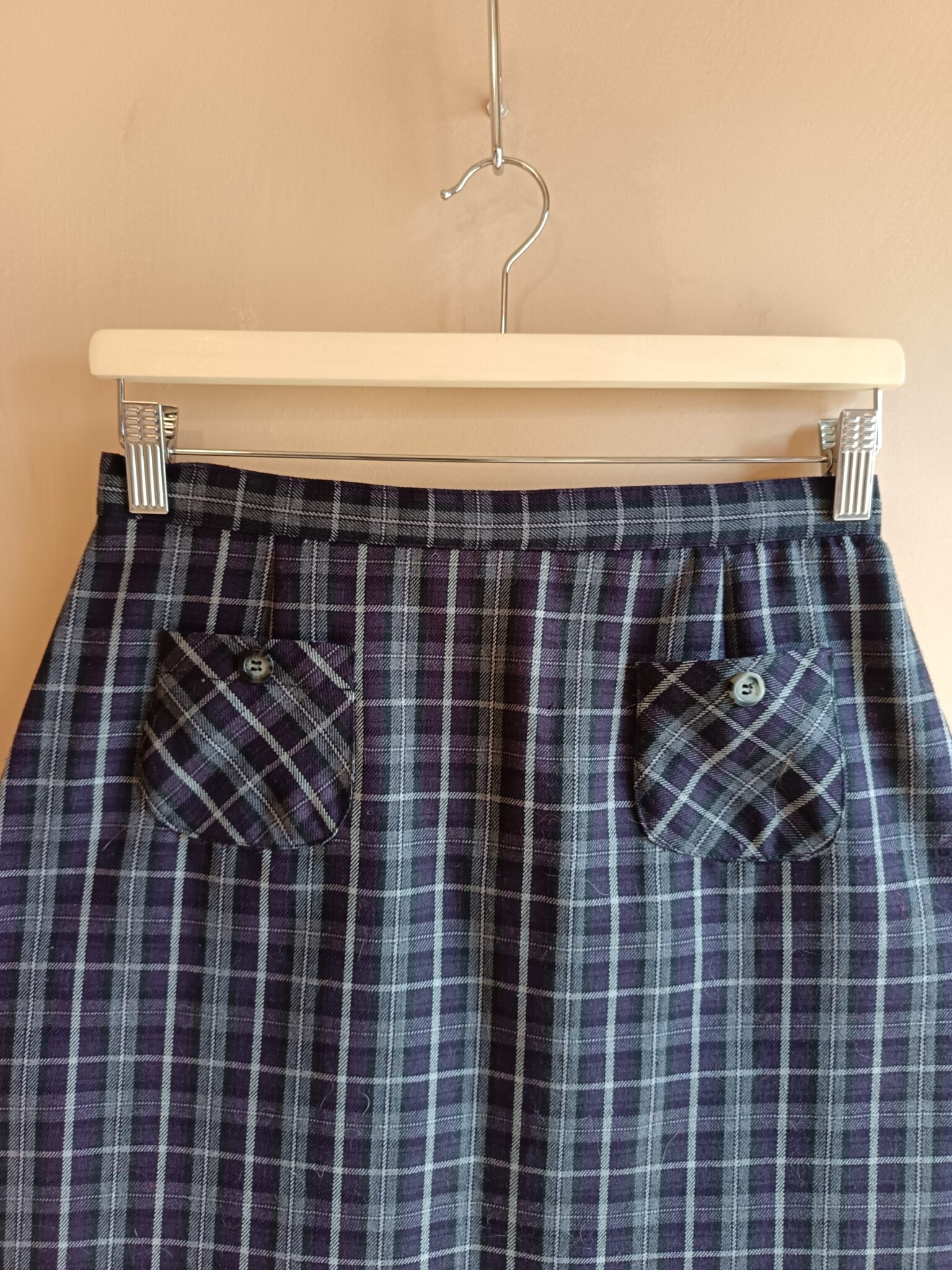 Image for Short skirt in vintage blue check
