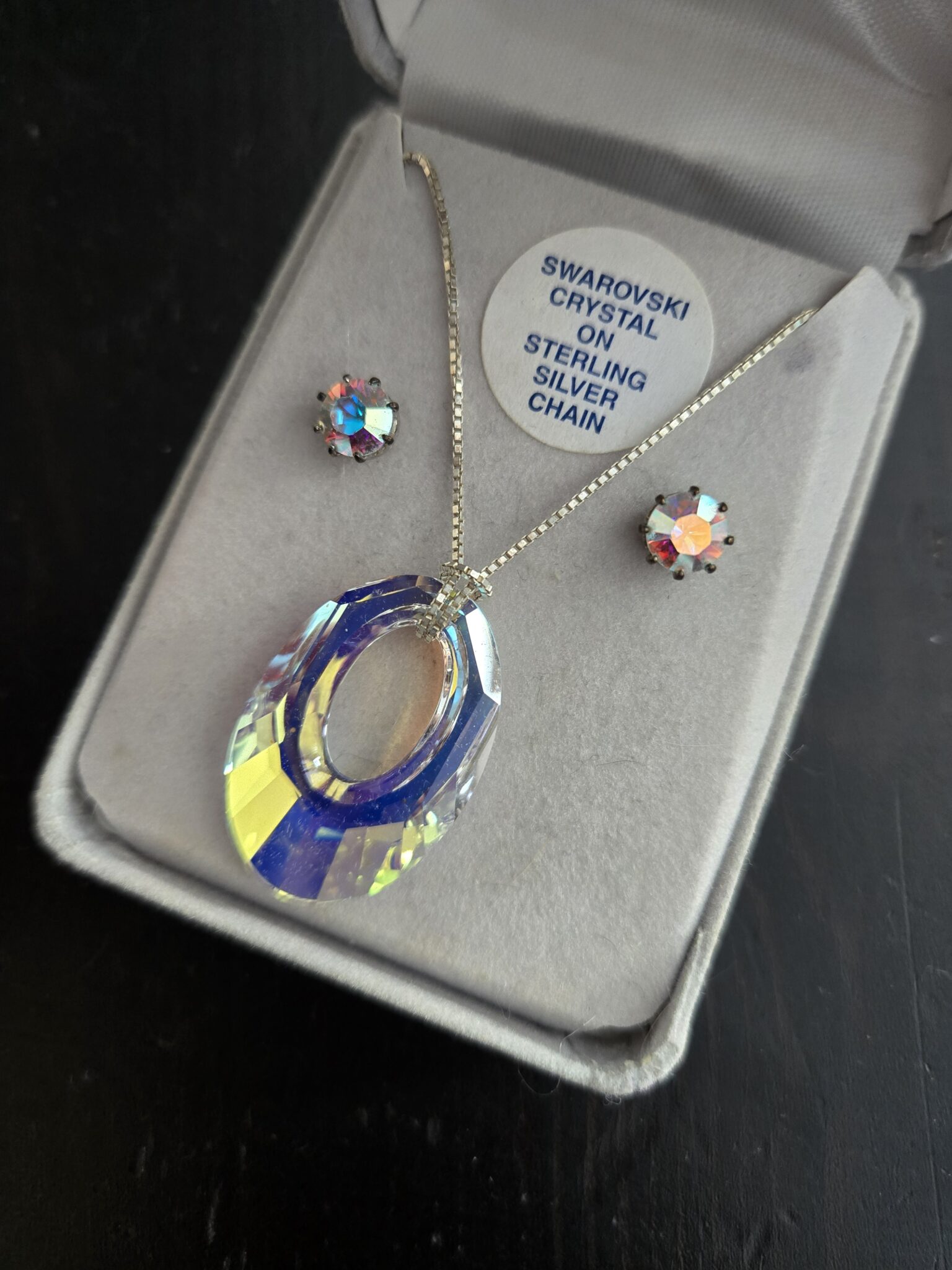 Featured image for SWAROVSKI CRYSTAL earrings and sterling silver chain