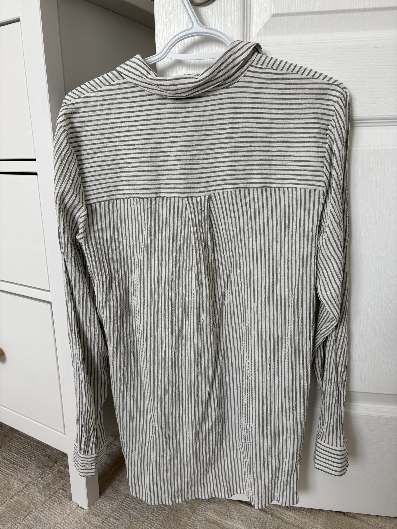 Image for Green and white lined blouse