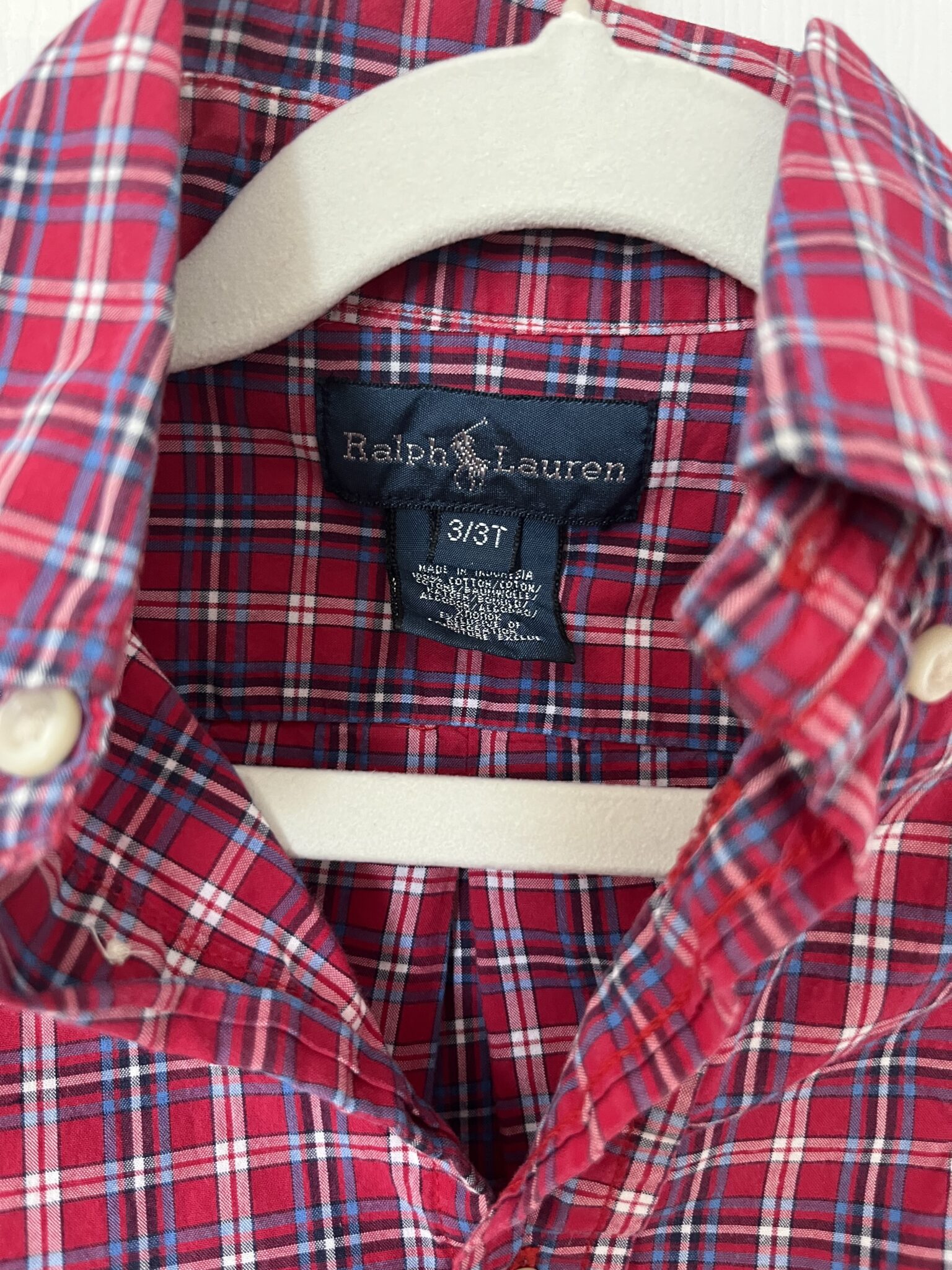 Image for Chemise à carreaux  Ralph Lauren 100% coton -taille 3 ans excellent état