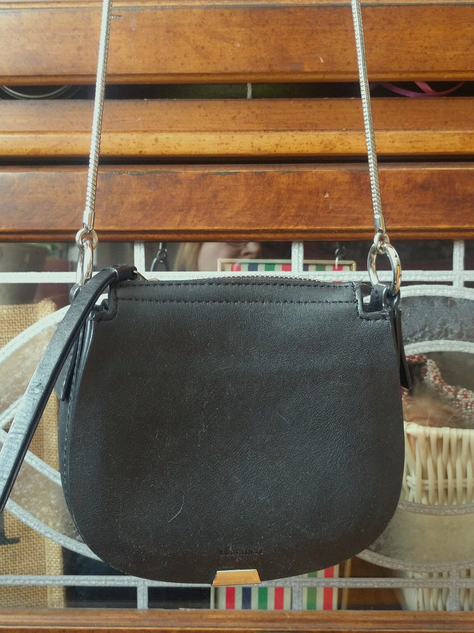 Image for ALL SAINTS- Sac Noir en Cuir Modèle Captain Leather