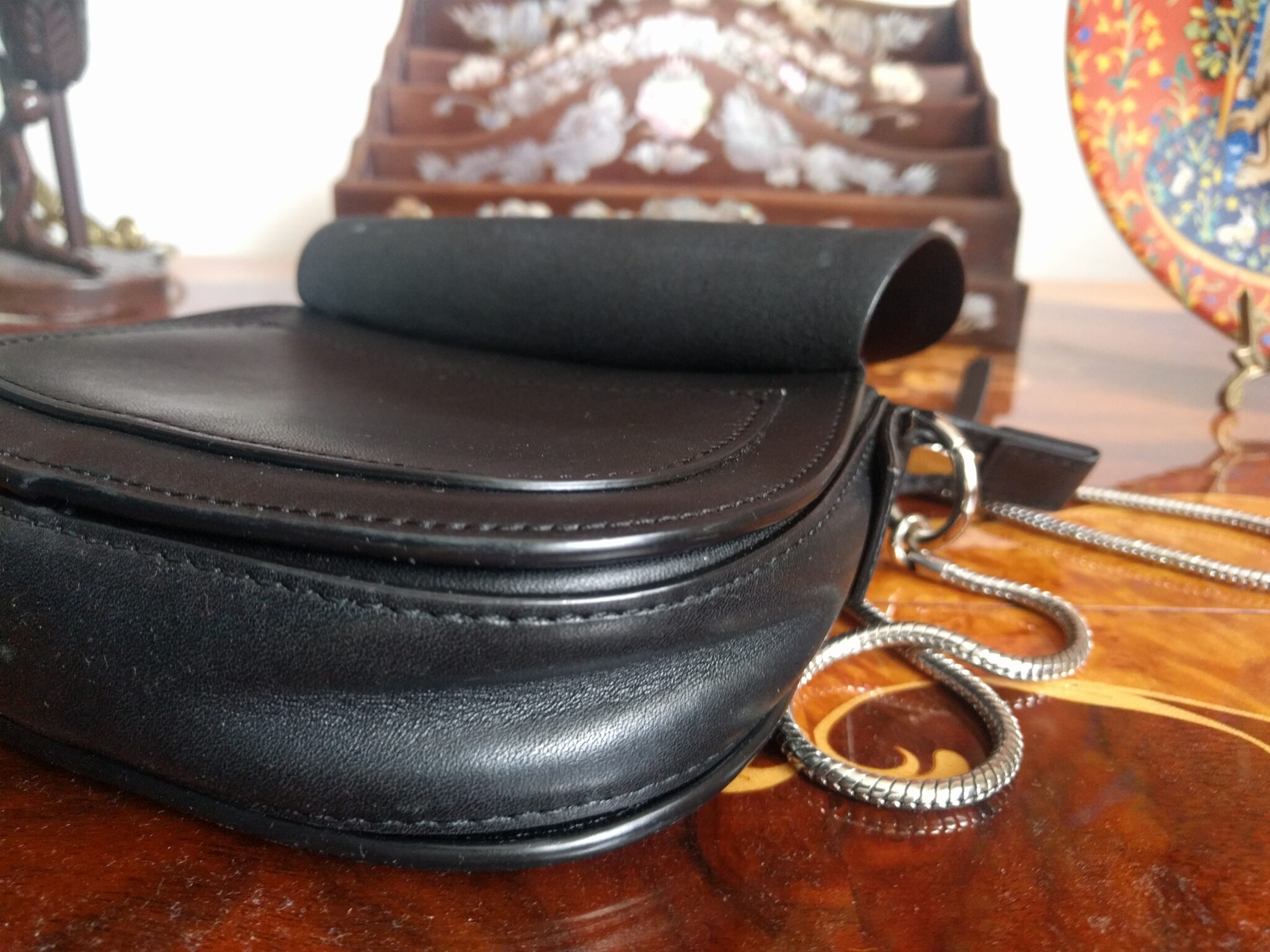 Image for ALL SAINTS- Sac Noir en Cuir Modèle Captain Leather
