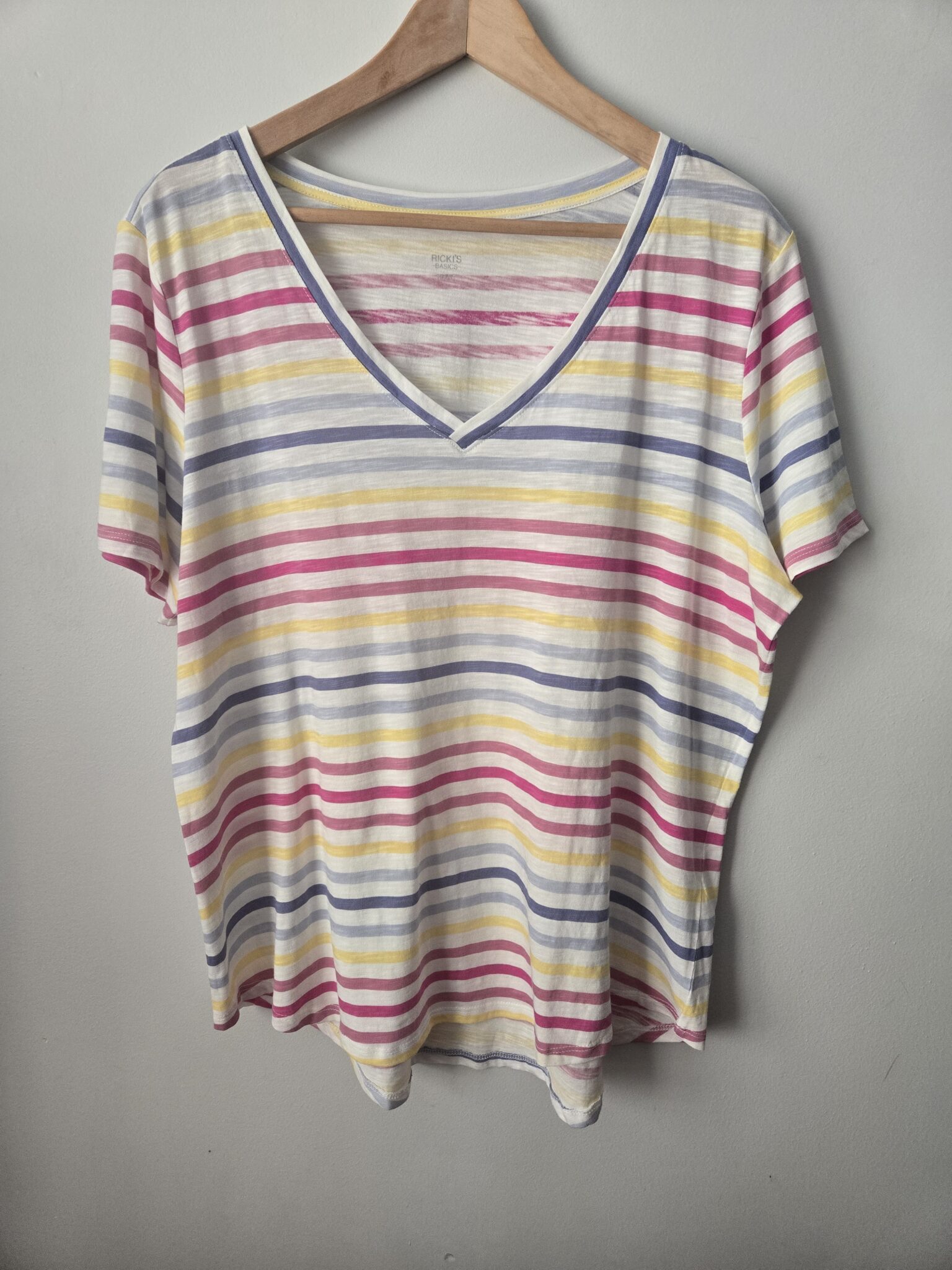 Featured image for RICKI'S striped V-neck t-shirt - new