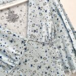 Thumbnail for NOBO top Women Medium floral blue crop top long sleeve boho fairy festival bow