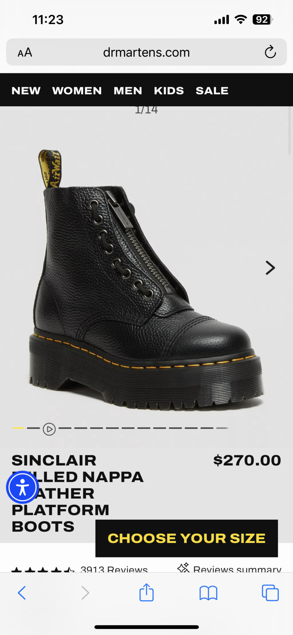 Image for Dr. Martens platform with zip.