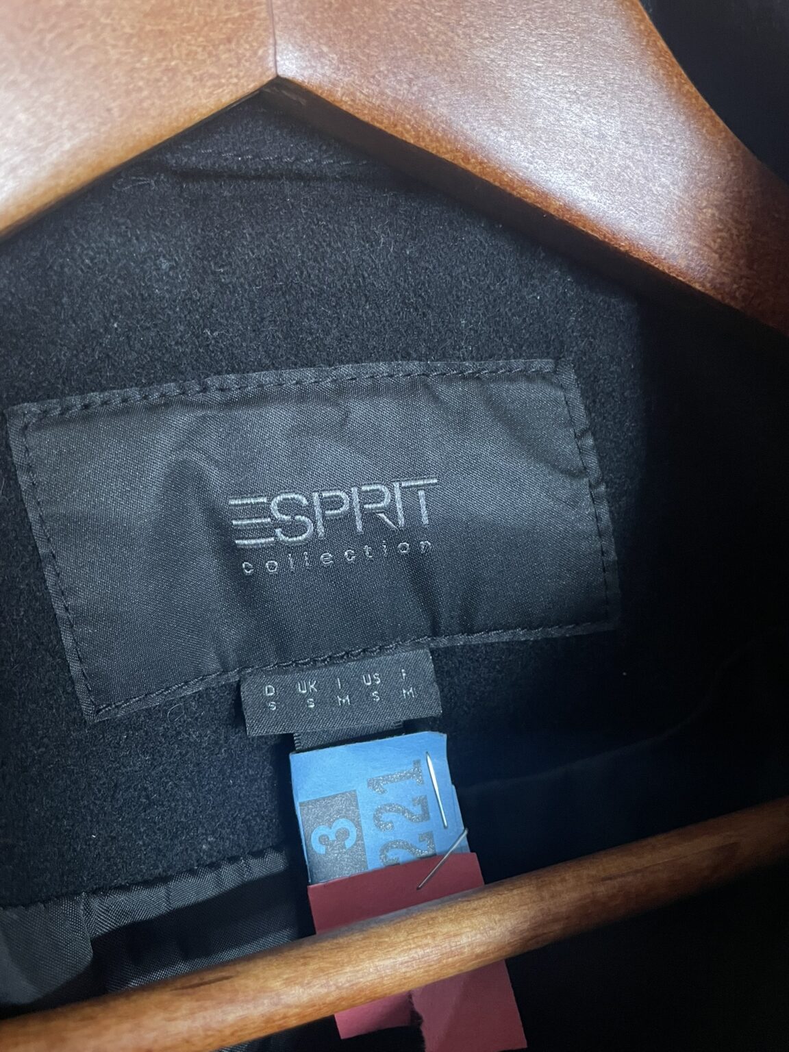 Image for Manteau en laine noire automne/printemps Esprit