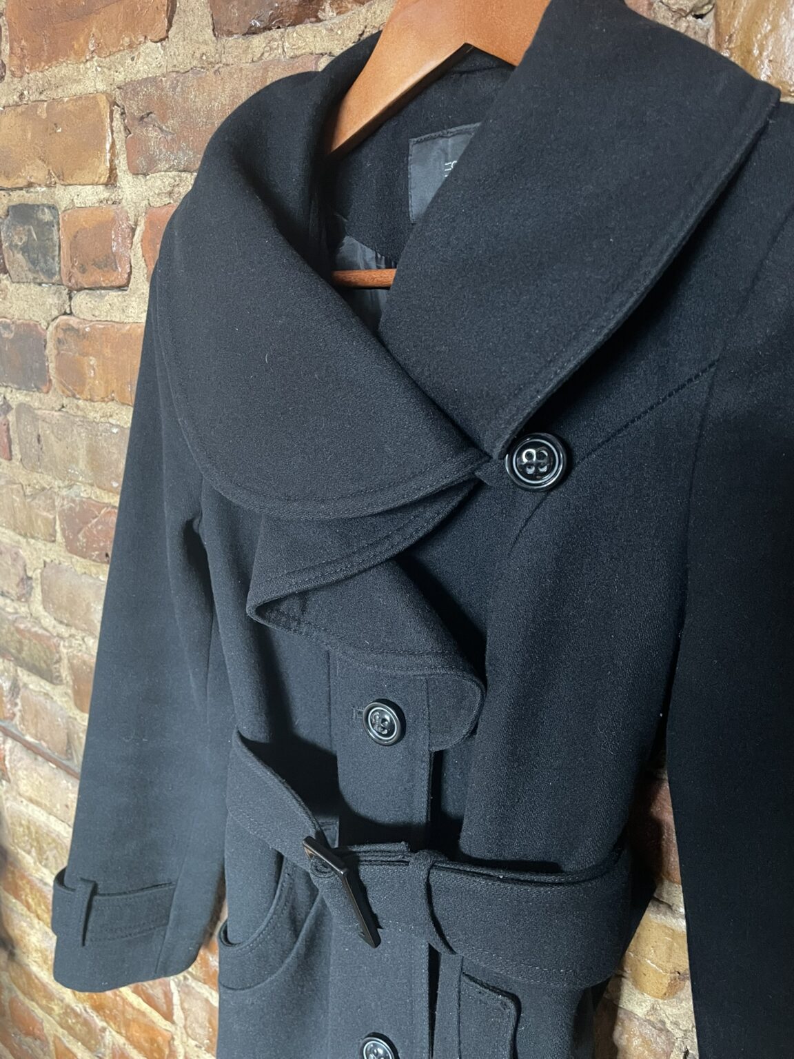 Image for Manteau en laine noire automne/printemps Esprit