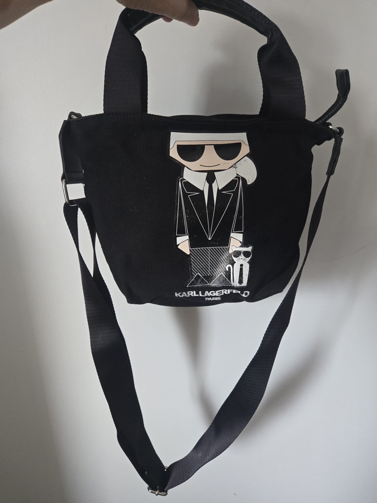 Featured image for KARL LAGERFIELD black cotton canvas bag