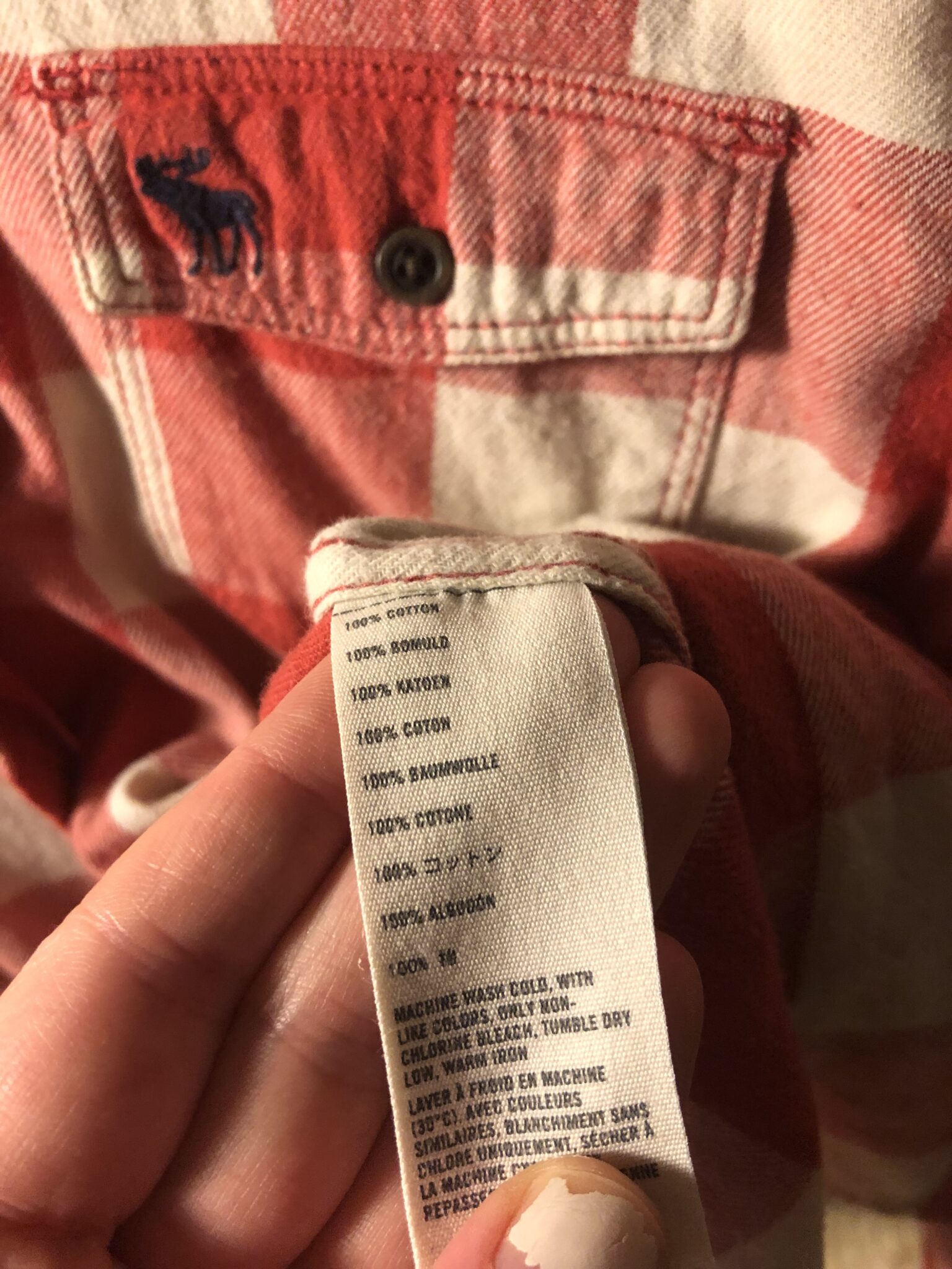 Image for Chemise abercrombie and fitch rouge 💯 coton