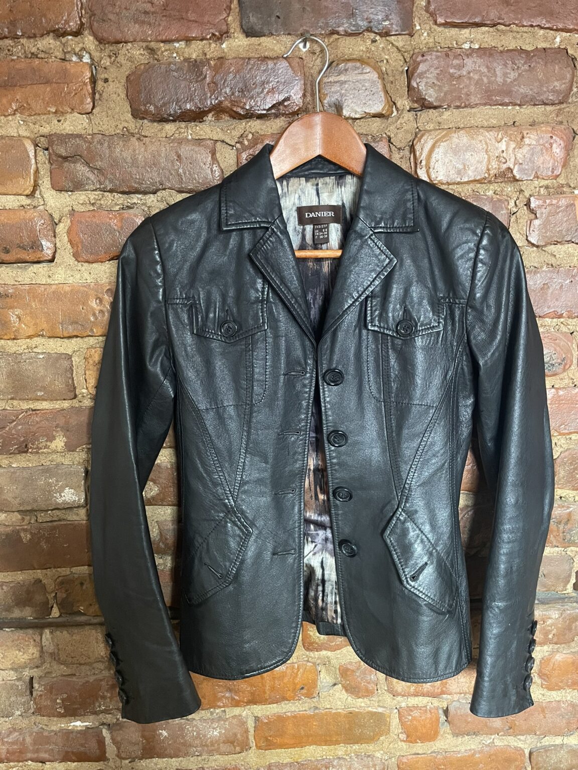 Featured image for Danier slim-fit black leather jacket