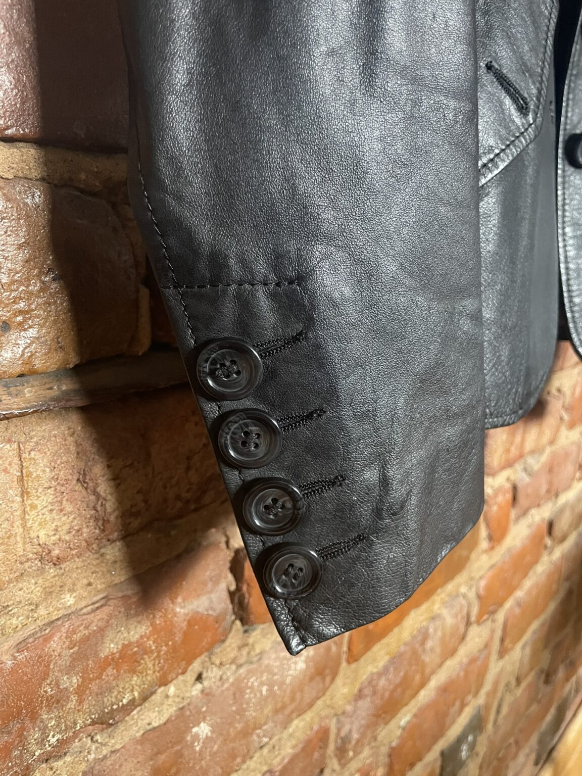 Image for Danier slim-fit black leather jacket