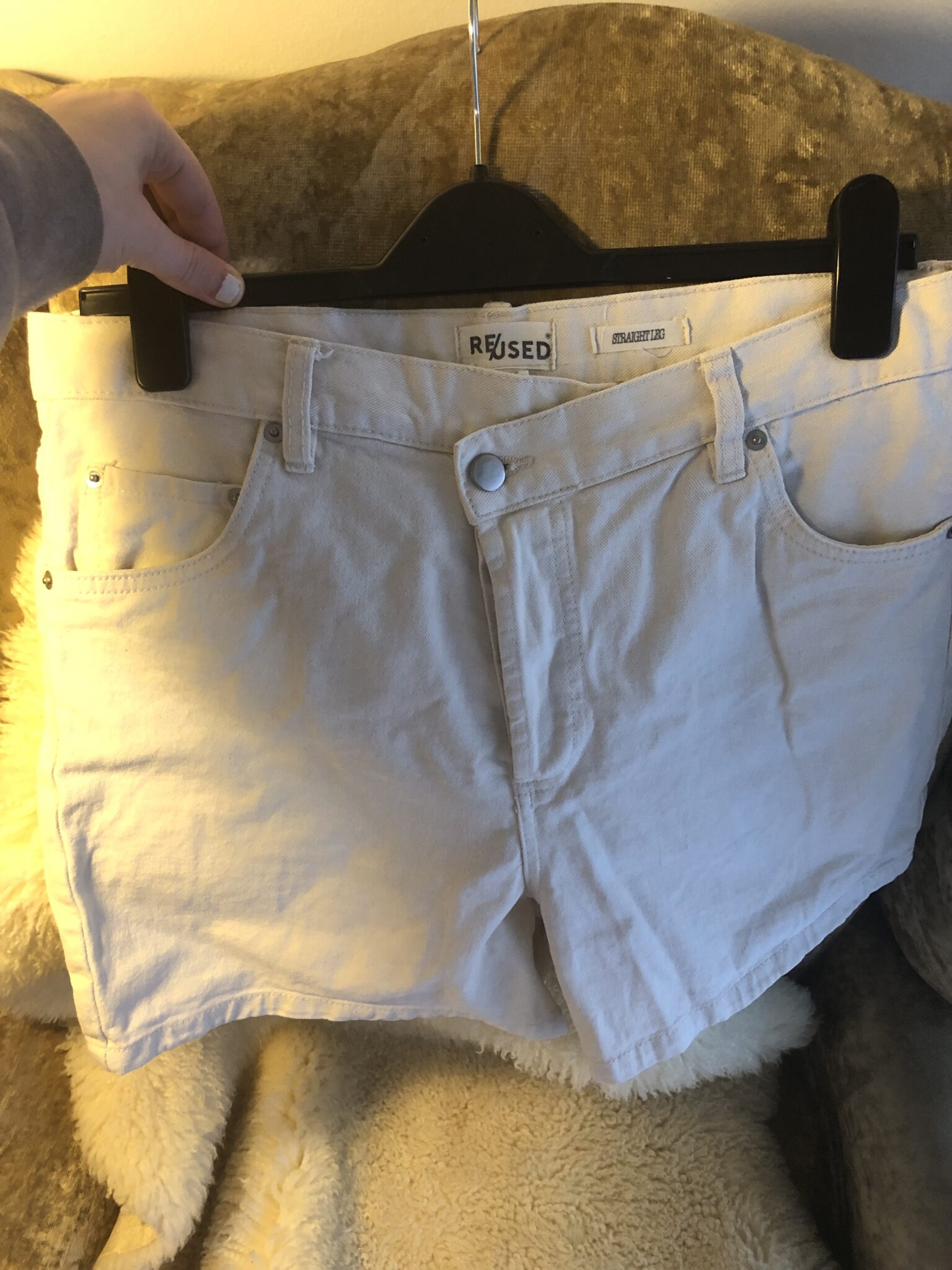 Featured image for Short jeans blanc ivoire grandeur 29 ample 💯 coton