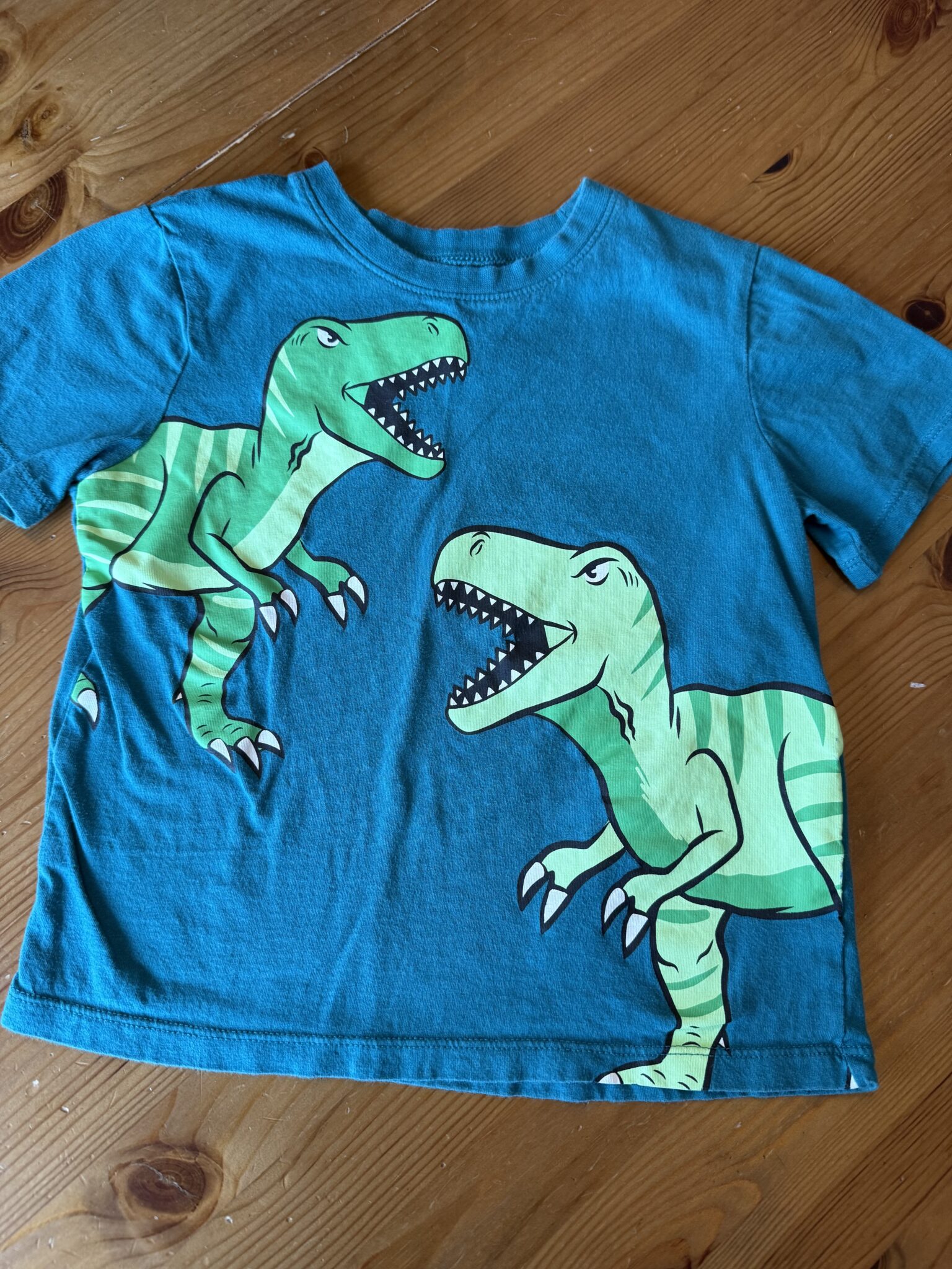 Image for Tshirt turquoise avec dinosaures