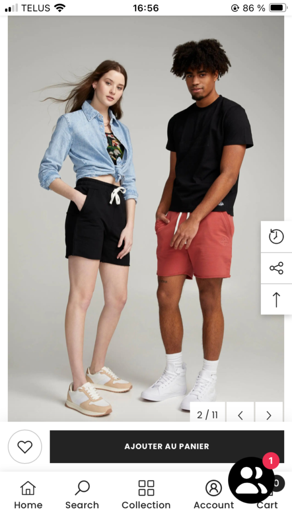 Image for Short Au coton unisexe