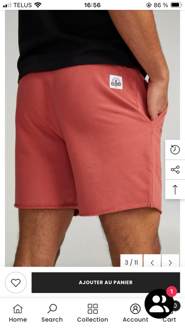 Image for Short Au coton unisexe