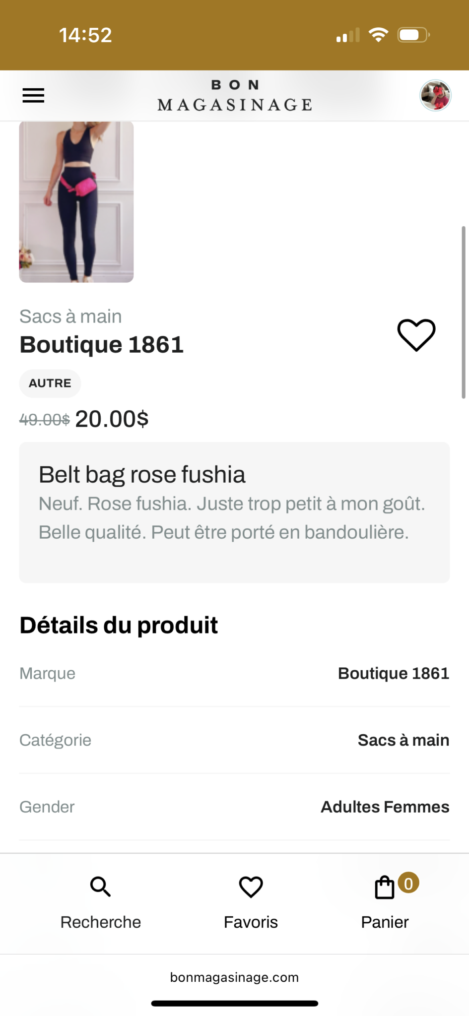Image for Belt bag rose fushia