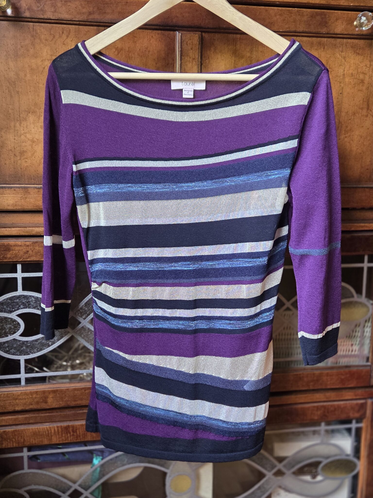 Featured image for LAUREL-Haut rayé Laurel violet et bleu