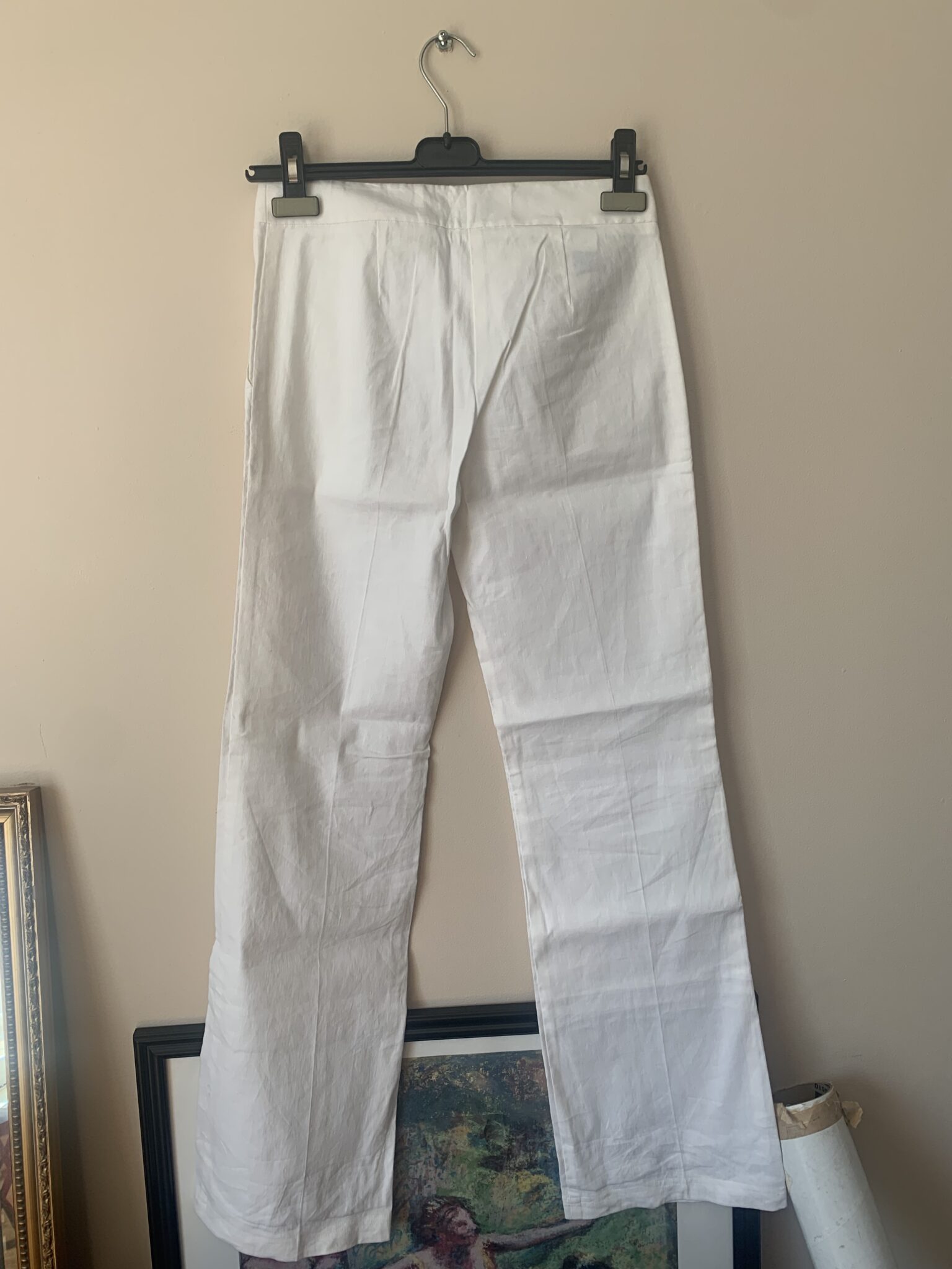 Image for BCBG white linen trousers size 0