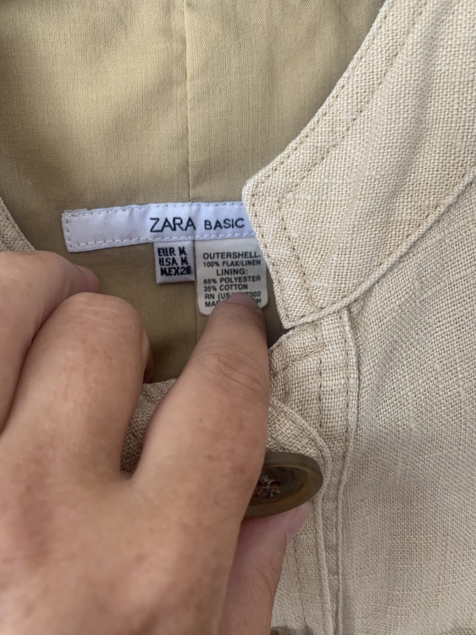 Image for Veste Zara taille médium 100% lin