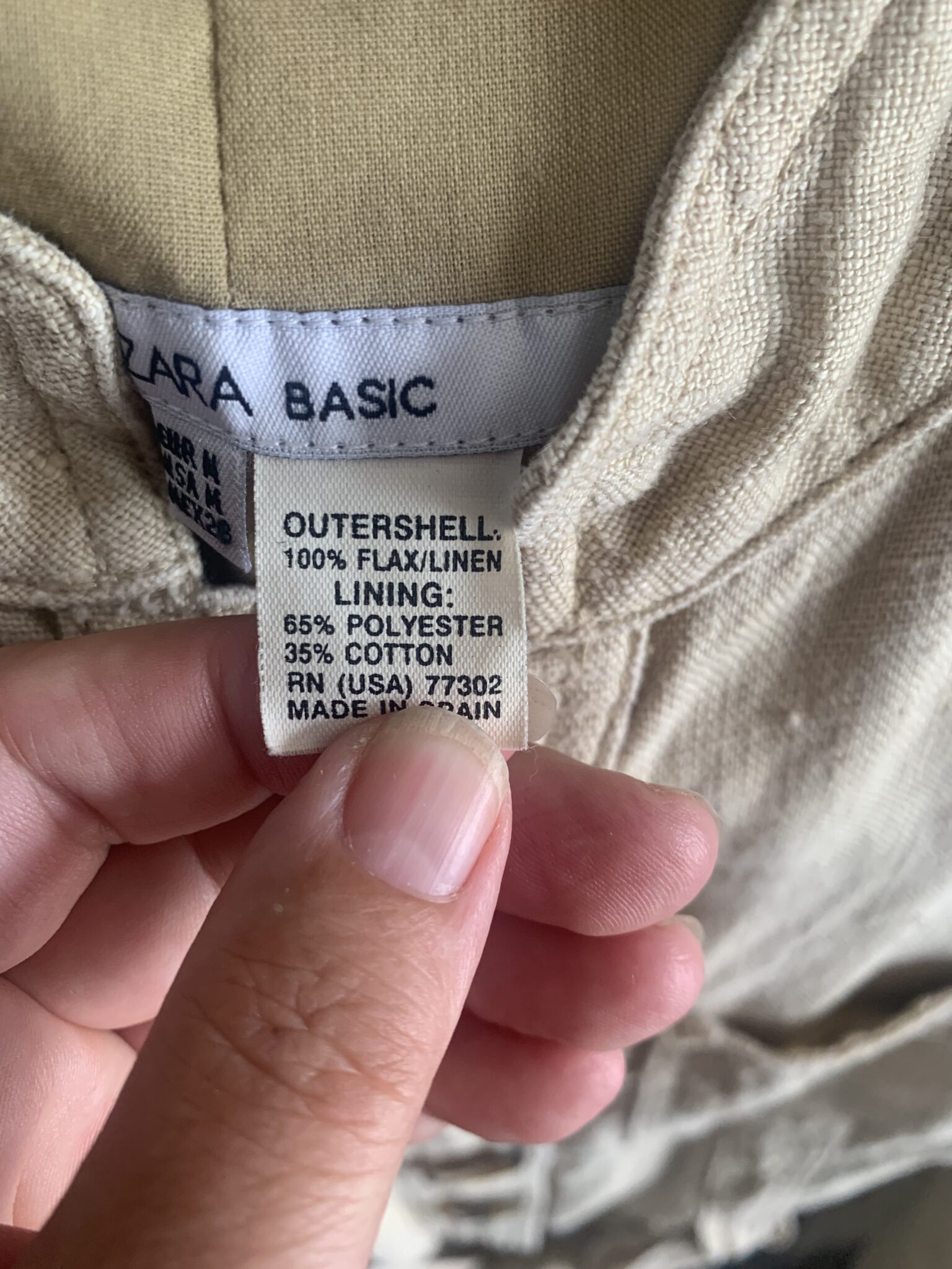 Image for Veste Zara taille médium 100% lin