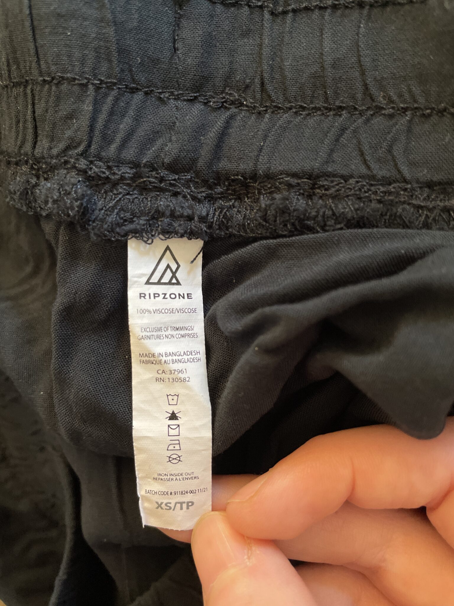 Image for Pantalon d’été noir Ripzone