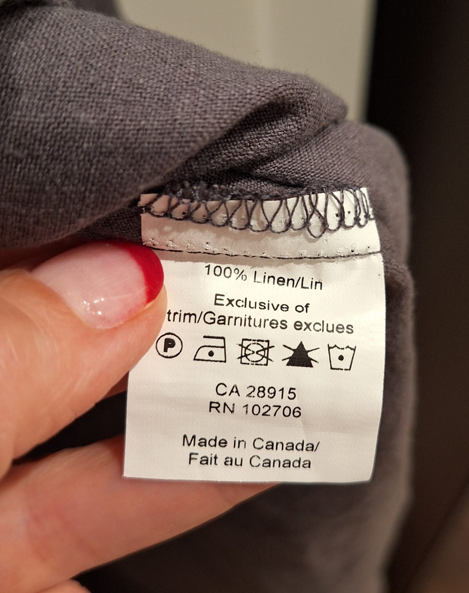 Image for Robe 100% LIN Charcoal