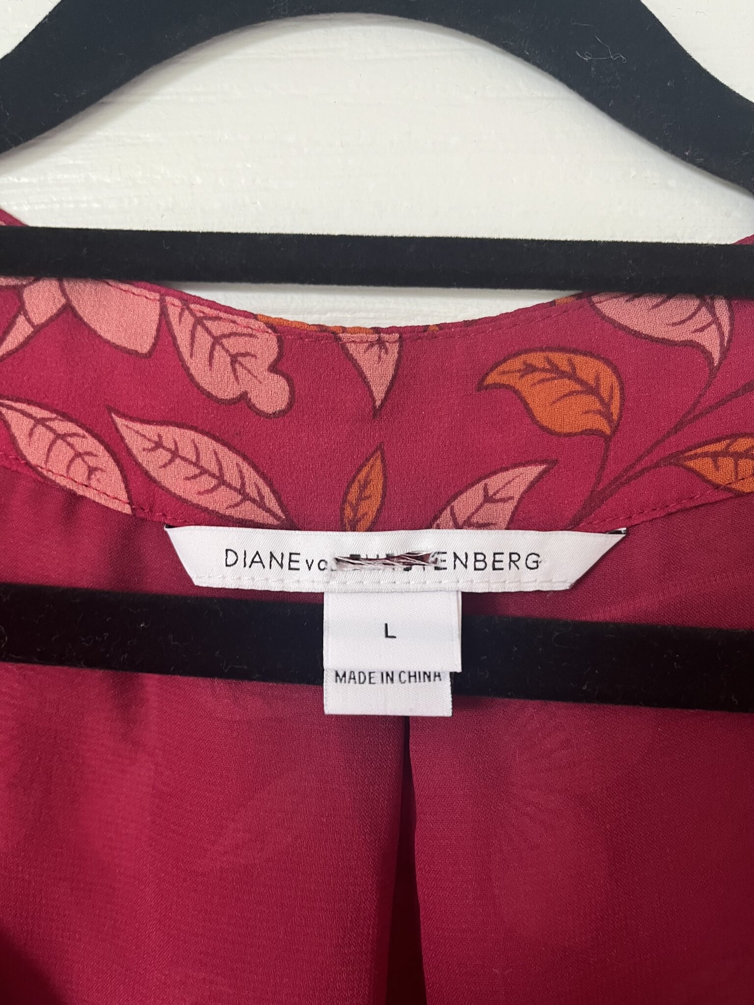 Image for Diane Von Furstenberg 100% silk blouse size L