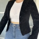 Featured thumbnail for Women's black velvet Cacharel jacket size M