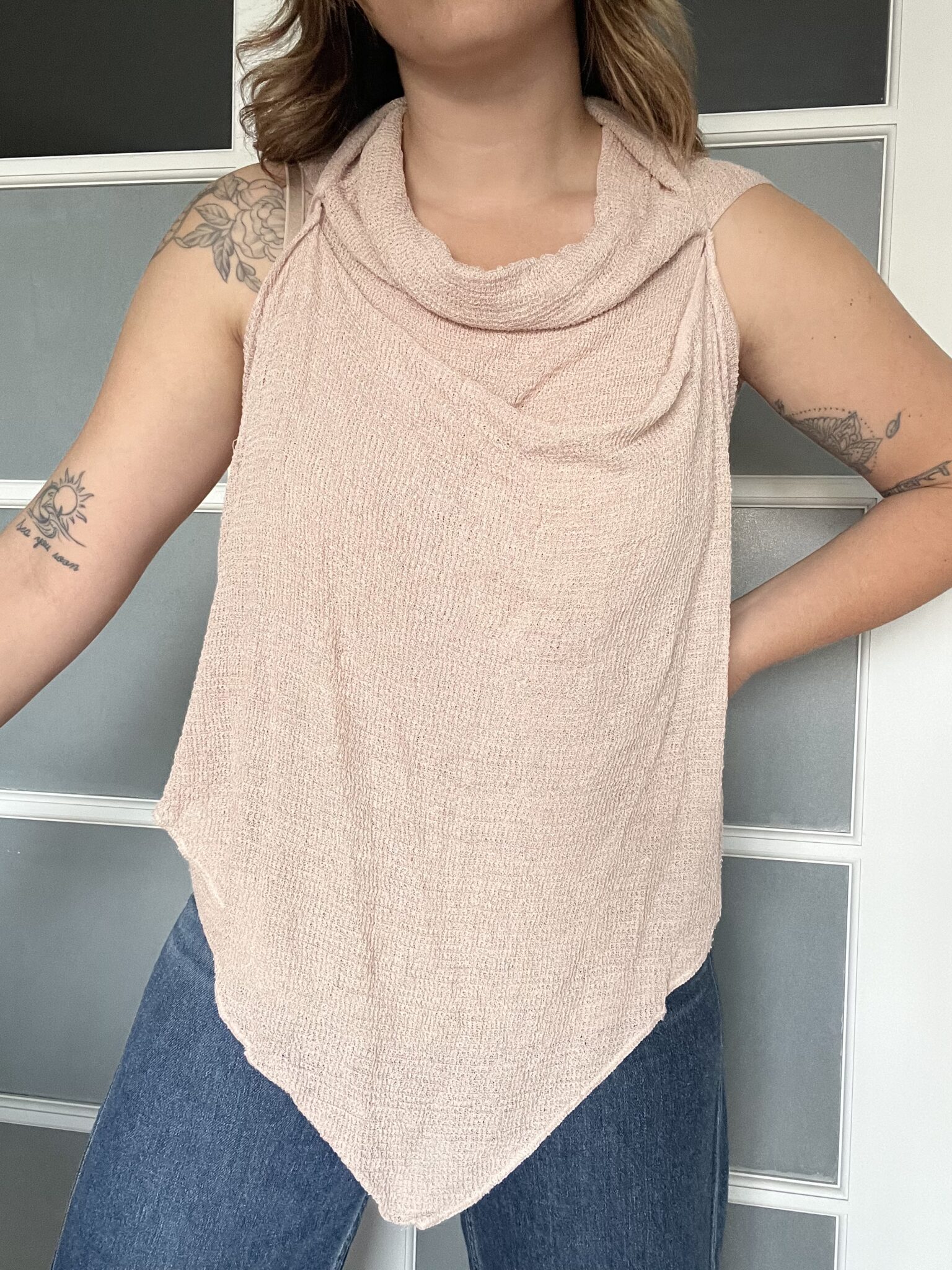 Featured image for Sarah Pacini pale pink asymmetrical top for women