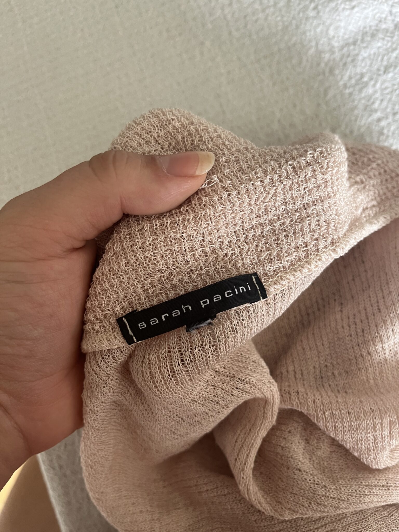 Image for Sarah Pacini pale pink asymmetrical top for women