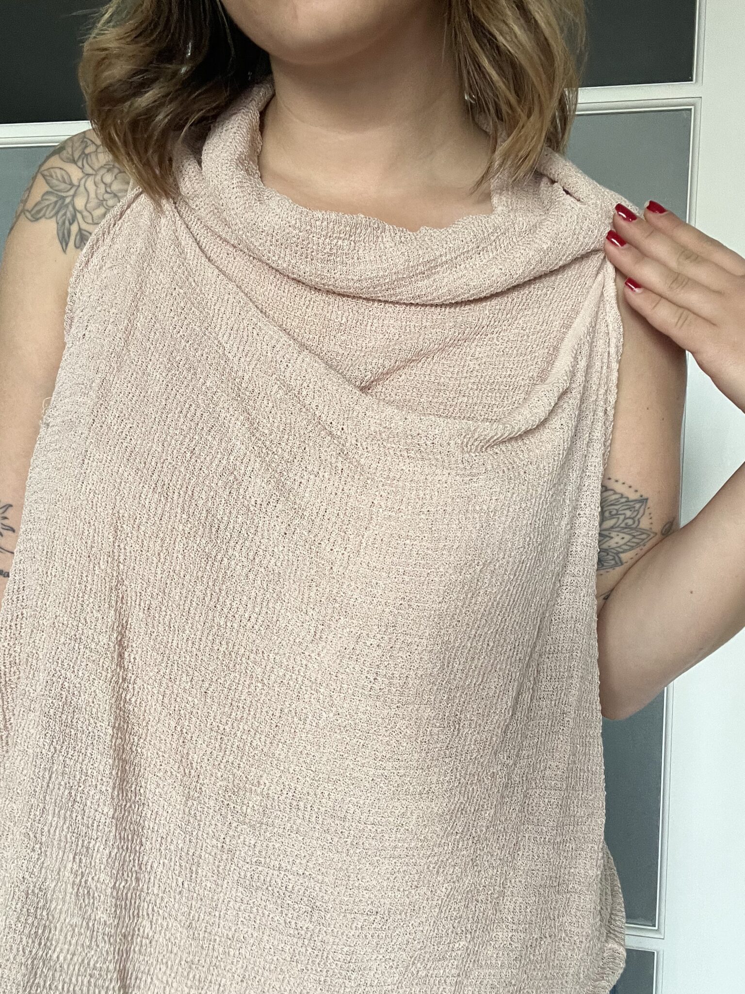 Image for Sarah Pacini pale pink asymmetrical top for women