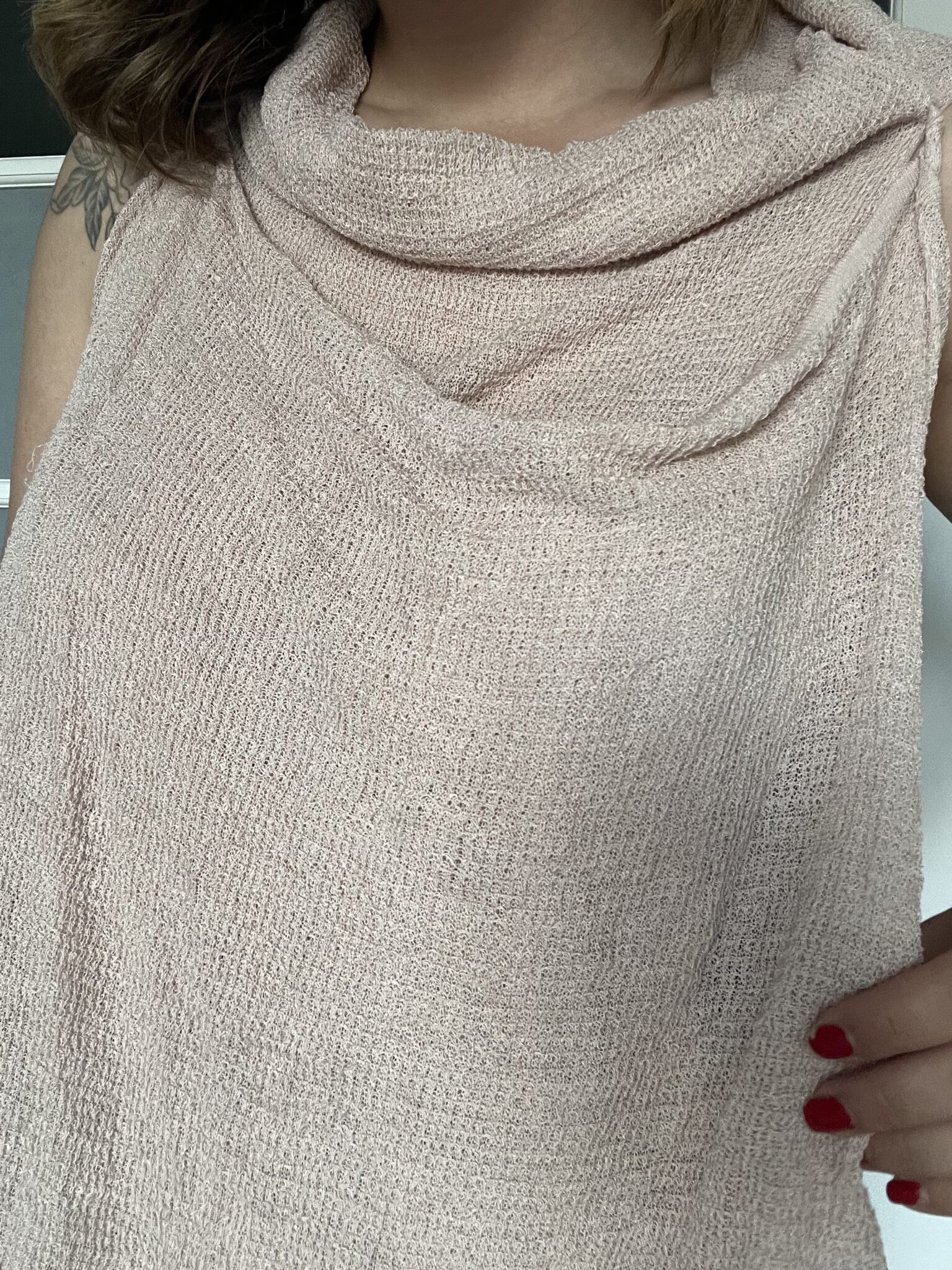 Image for Sarah Pacini pale pink asymmetrical top for women