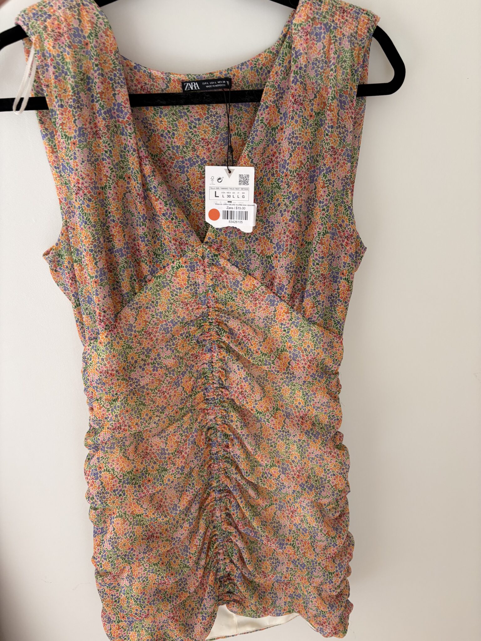 Featured image for Robe fleurie courte neuve - Zara