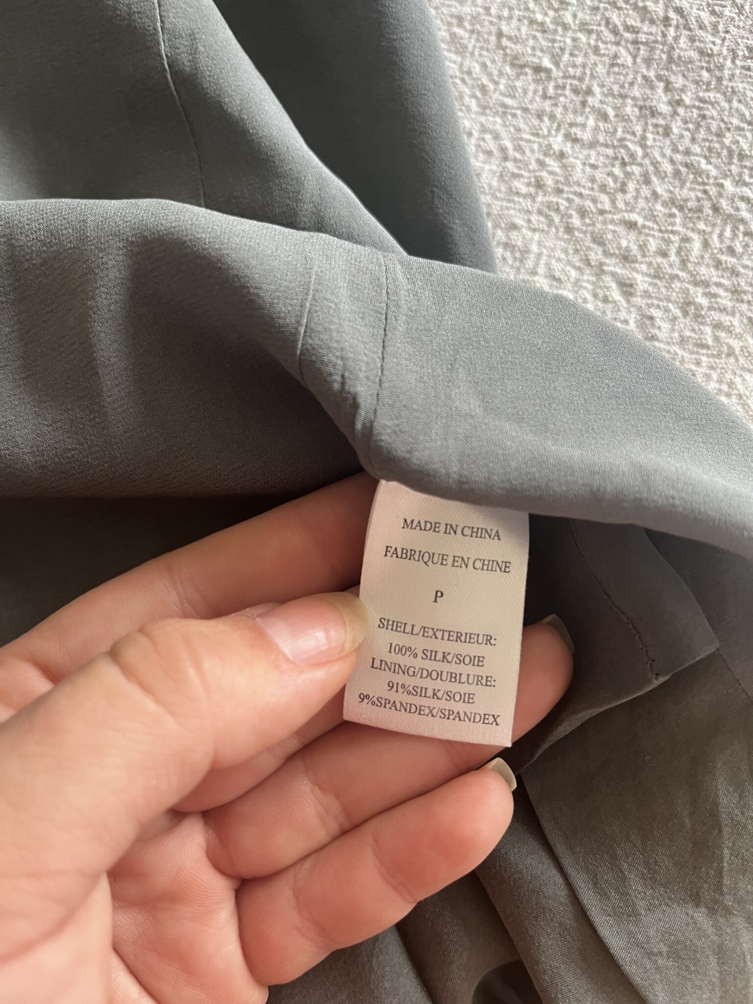 Image for 100% silk Theory grey top size P